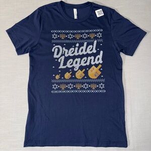 DREIDEL LEGEND JEWISH UGLY HANUKKAH MEN'S SWEATER T-SHIRT BLUE FUNNY NERDY